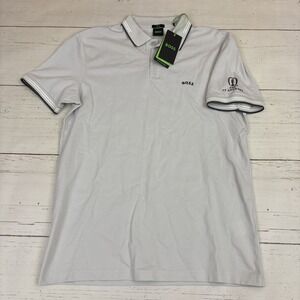 Hugo Boss Polo Shirt Green Label Slim Fit Mens Large St Andrews Golf Logo NEW